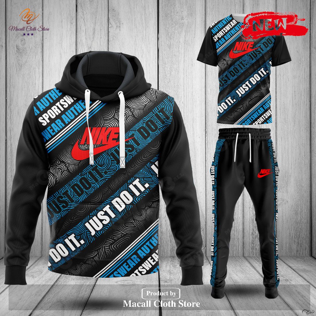 nike fashion blue full option just do it luxury design hoodie sweatshirt 3d and pants 1 5Bd0j