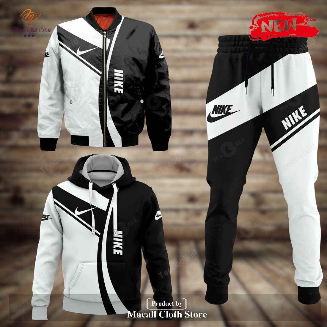 nike fashion classsic white black luxury design hoodie sweatshirt 3d and pants 1 O14lF