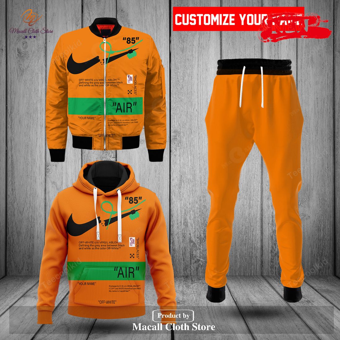 nike fashion custom orange air design hoodie sweatshirt 3d and pants 1 jGhPw