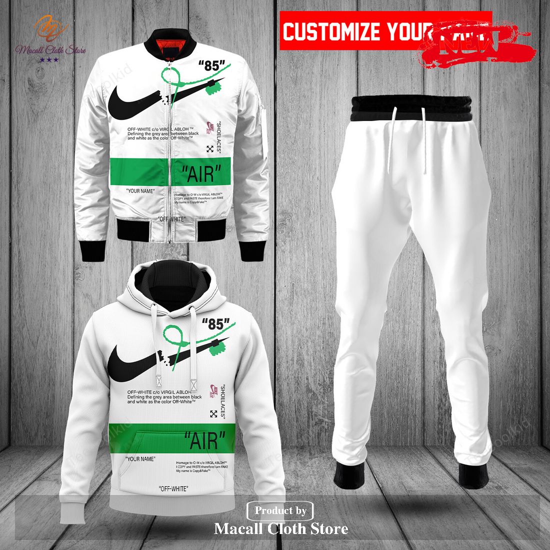 nike fashion custom white air design hoodie sweatshirt 3d and pants 1 l3CVy