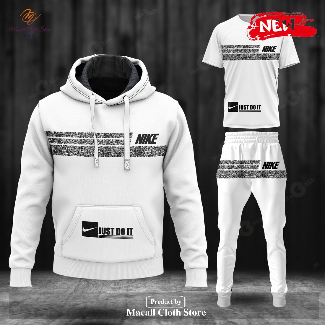 nike fashion white full option just do it luxury design hoodie sweatshirt 3d and pants 1 paxaQ