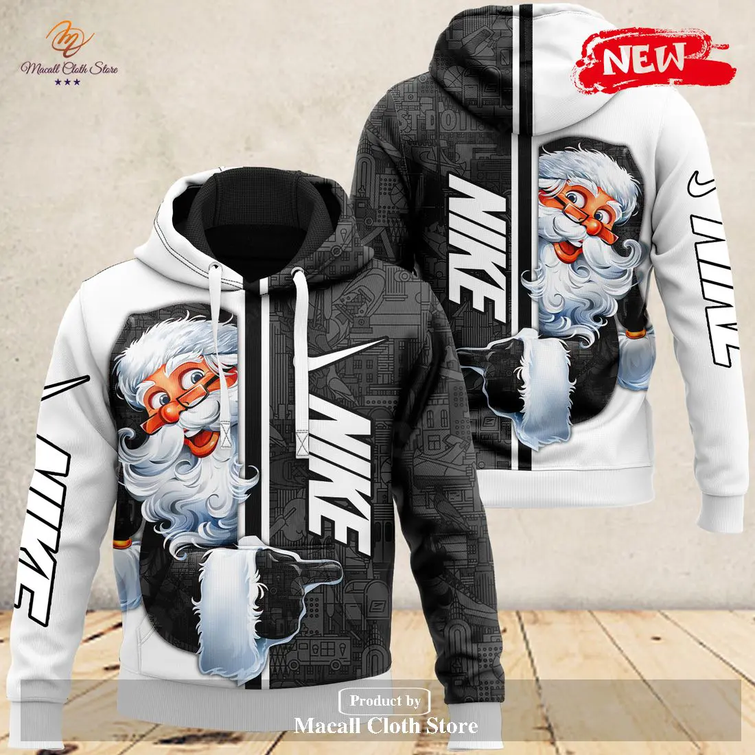nike happy santa claus funny fashion luxury us hoodie sweatshirt 3d and pants 1 hKdTY