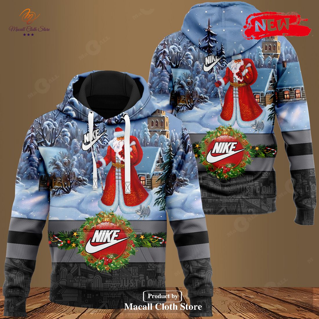 nike santa claus for christmas night luxury design us hoodie sweatshirt 3d and pants 1 67WVr