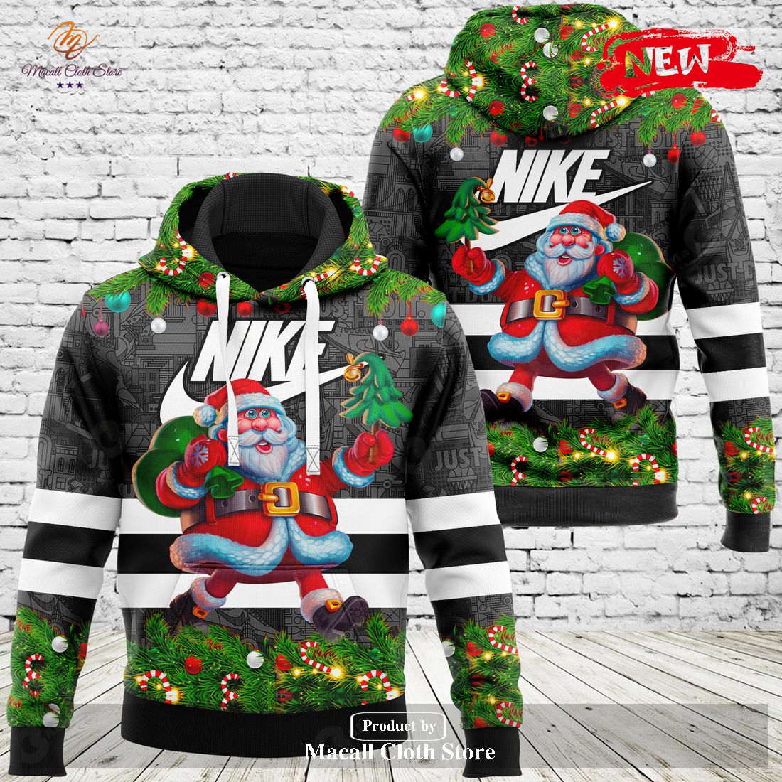 nike santa claus give gifts fashion luxury us hoodie sweatshirt 3d and pants 1 JiO8R