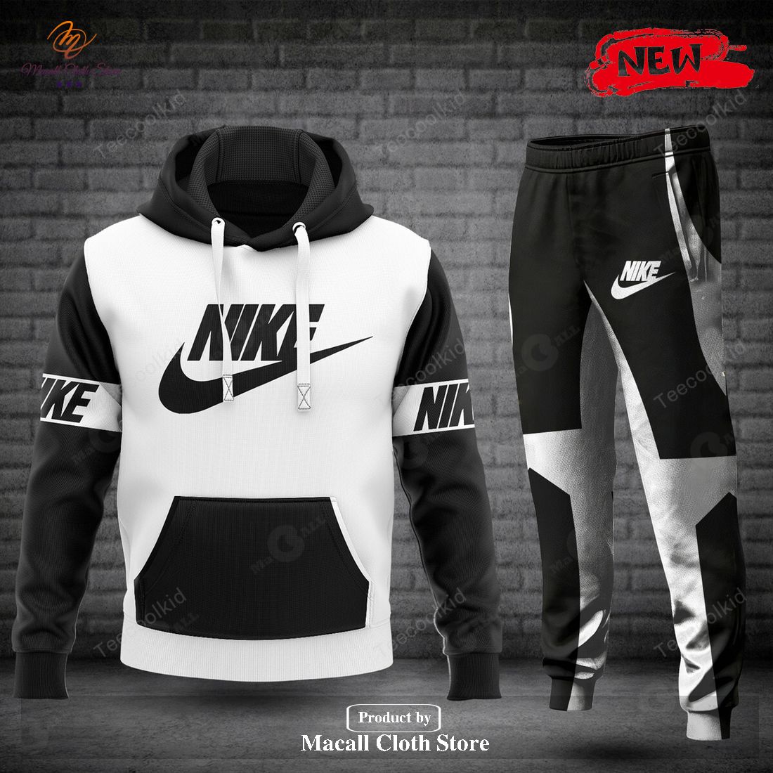 nike white design classic hot luxury fashion for man hoodie sweatshirt 3d and pants 1 g87oJ