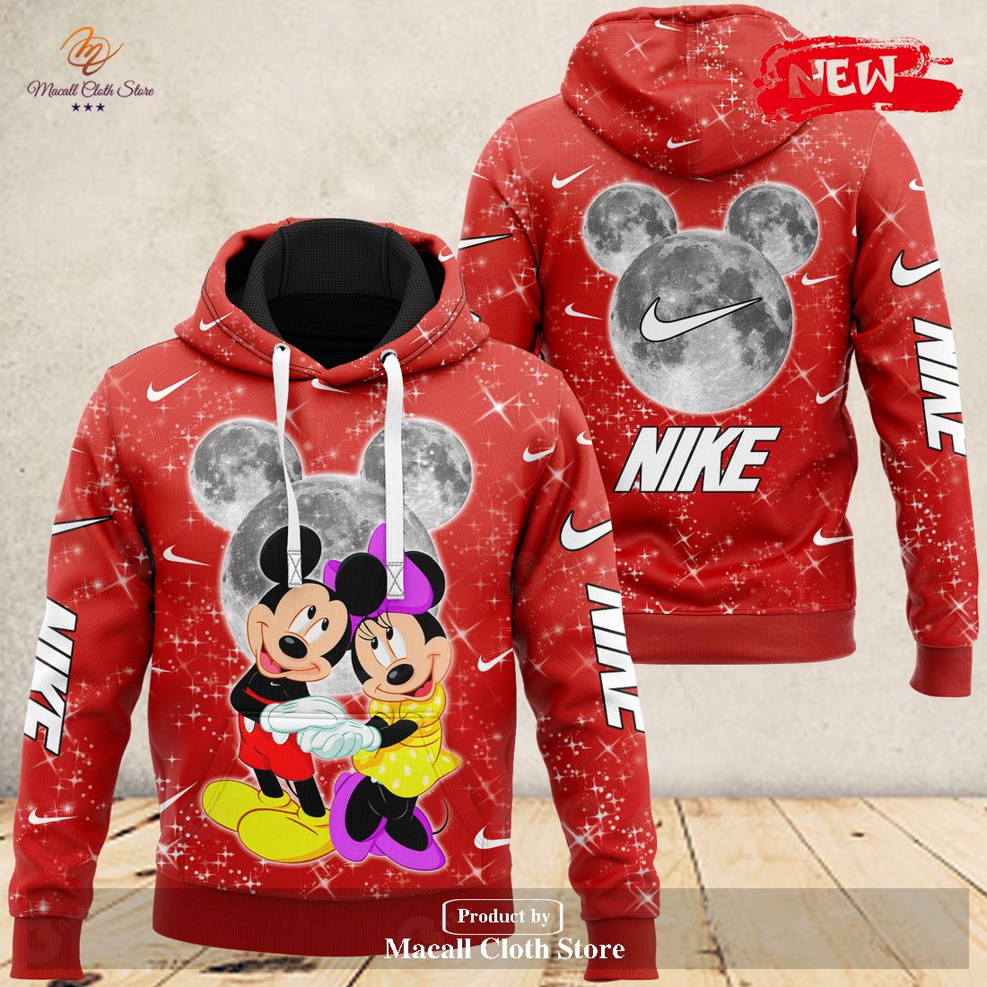 nike x mickey couple red fashion luxury us hoodie sweatshirt 3d and pants 1 dQxBn