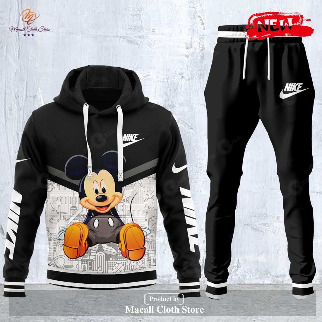 nike x mickey mouse black white fashion luxury us hoodie sweatshirt 3d and pants 1 VSYP3