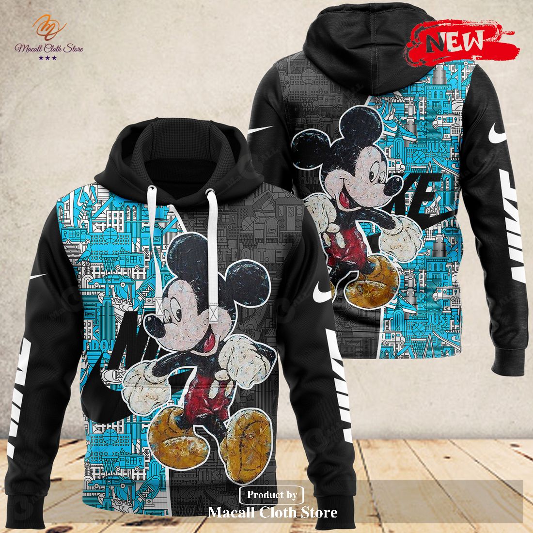 nike x mickey mouse blue funny fashion luxury us hoodie sweatshirt 3d and pants 1 iXhLo