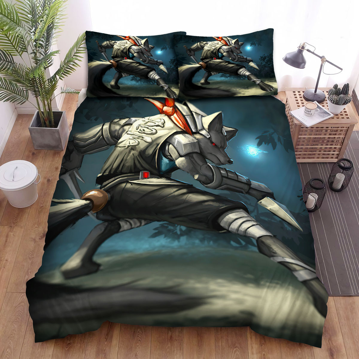 ninja wolf under the moonlight duvet cover bedroom sets comfortable bedding sets 5w2jc