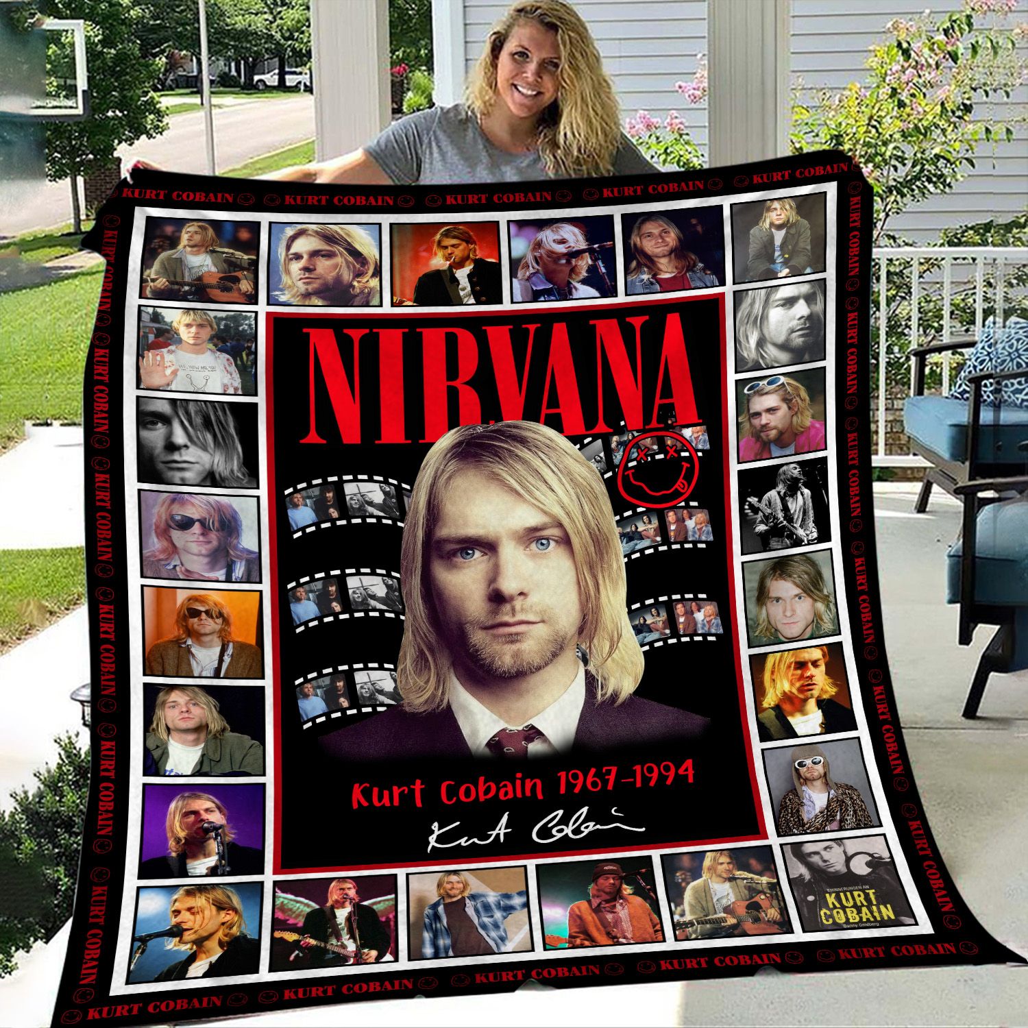 nirvana kurt cobain signature blanket 864um