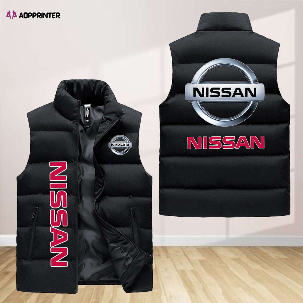 nissan sleeveless puffer jacket custom for fans spj0159