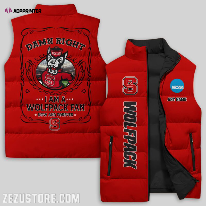 north carolina state wolfpack ncaa sleeveless puffer jacket custom for fans gifts 3