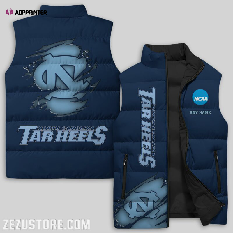 north carolina tar heels ncaa sleeveless puffer jacket custom for fans gifts