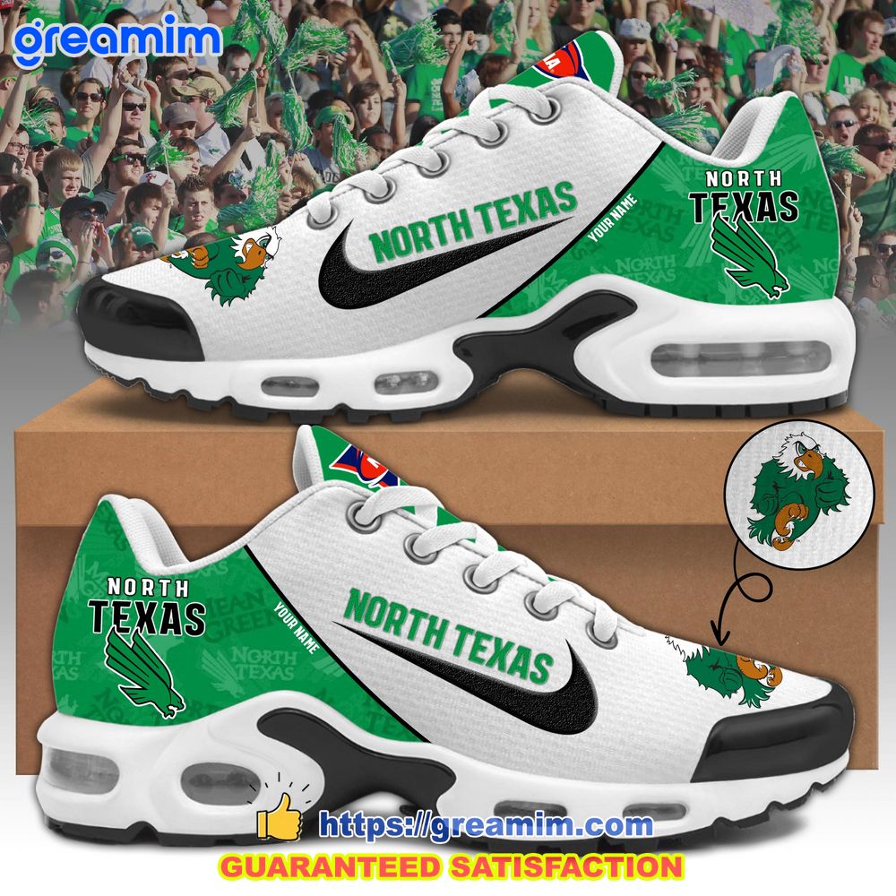 north texas mean green custom nike air max plus shoes 1 2mfVq