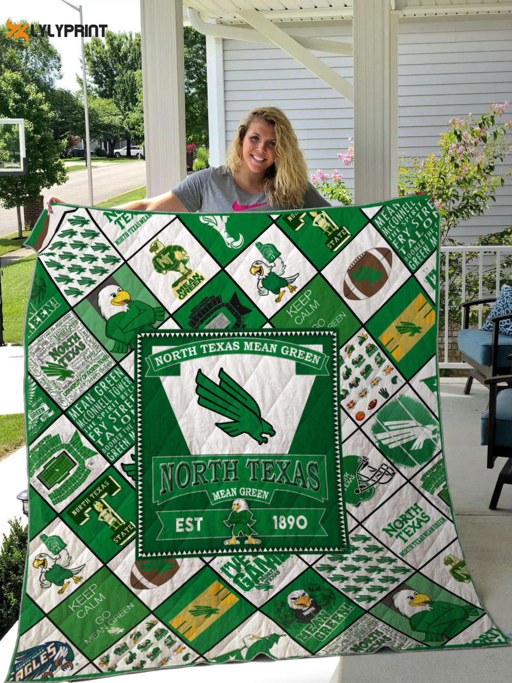 north texas mean green quilt blanket for fans home decor gift