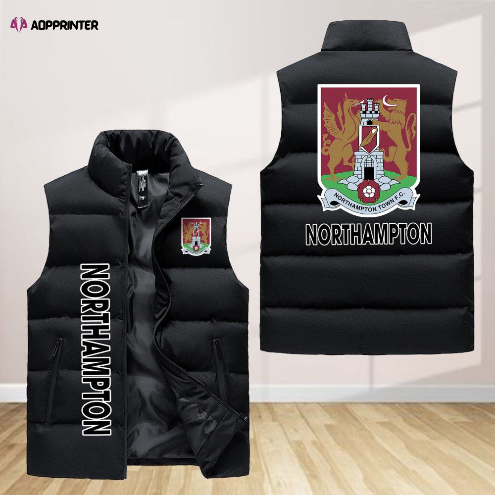 northampton town f c sleeveless puffer jacket custom for fans gifts