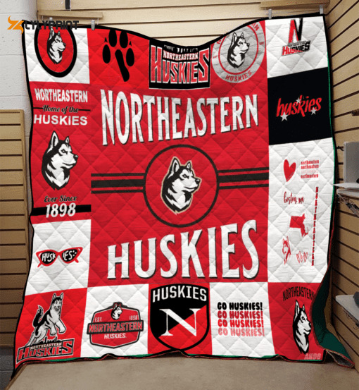 northeastern huskies 1 quilt blanket for fans home decor gift