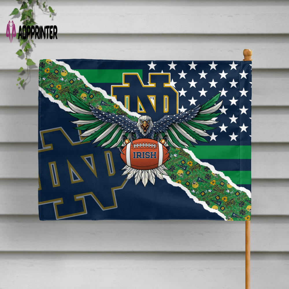 notre dame fighting irish american landscape house flag