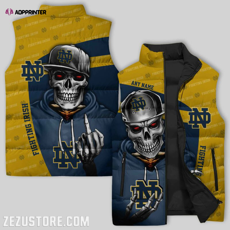 notre dame fighting irish ncaa sleeveless puffer jacket custom for fans gifts 1