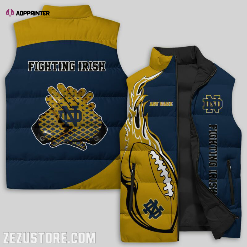 notre dame fighting irish ncaa sleeveless puffer jacket custom for fans gifts 4