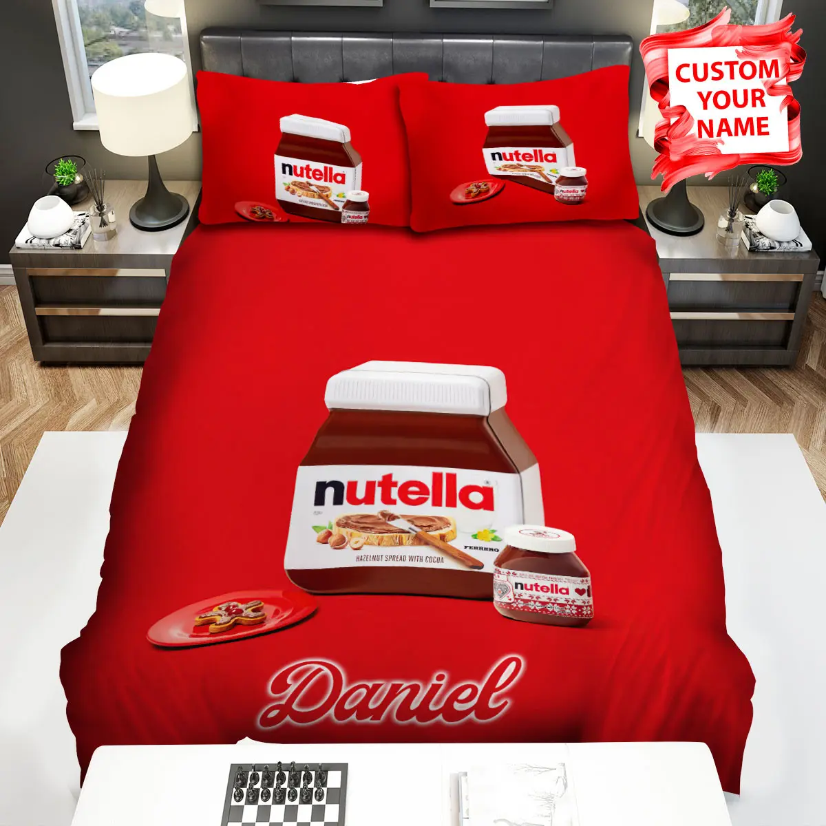 nutella jar 3d illustration bed sheets spread duvet cover bedding sets xoqcc