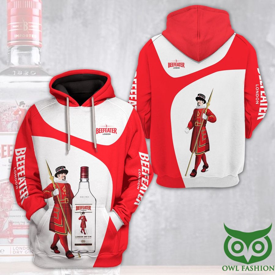 oY8AqkSX 19 Beefeater London Dry Gin White and Red 3D Hoodie