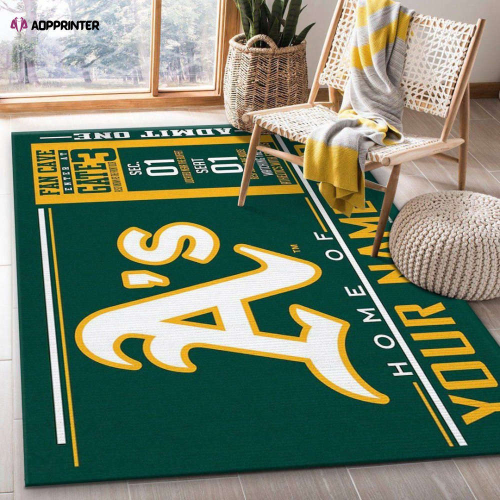 oakland athletics rug living room floor decor fan gifts 6