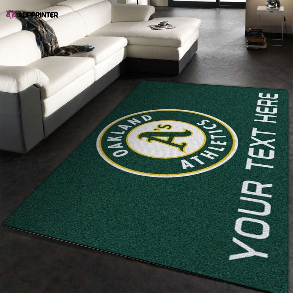 oakland athletics rug living room floor decor fan gifts