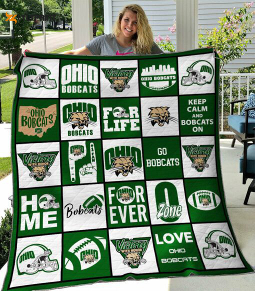 ohio bobcats 2 quilt blanket