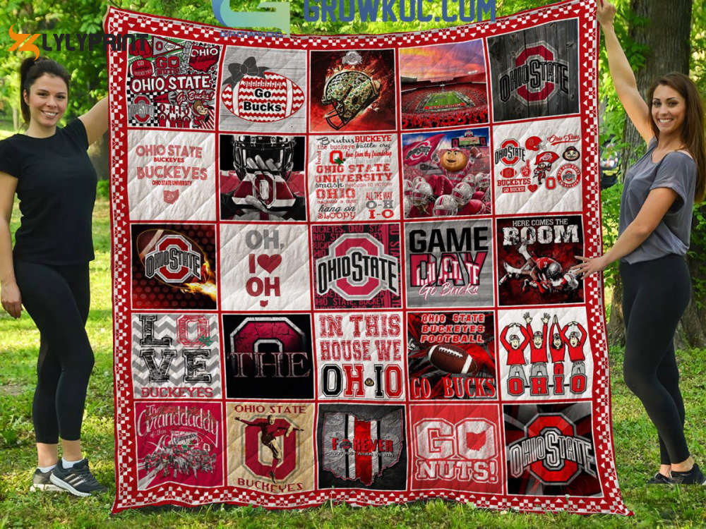 ohio state buckeyes 1 quilt blanket for fans home decor gift 2