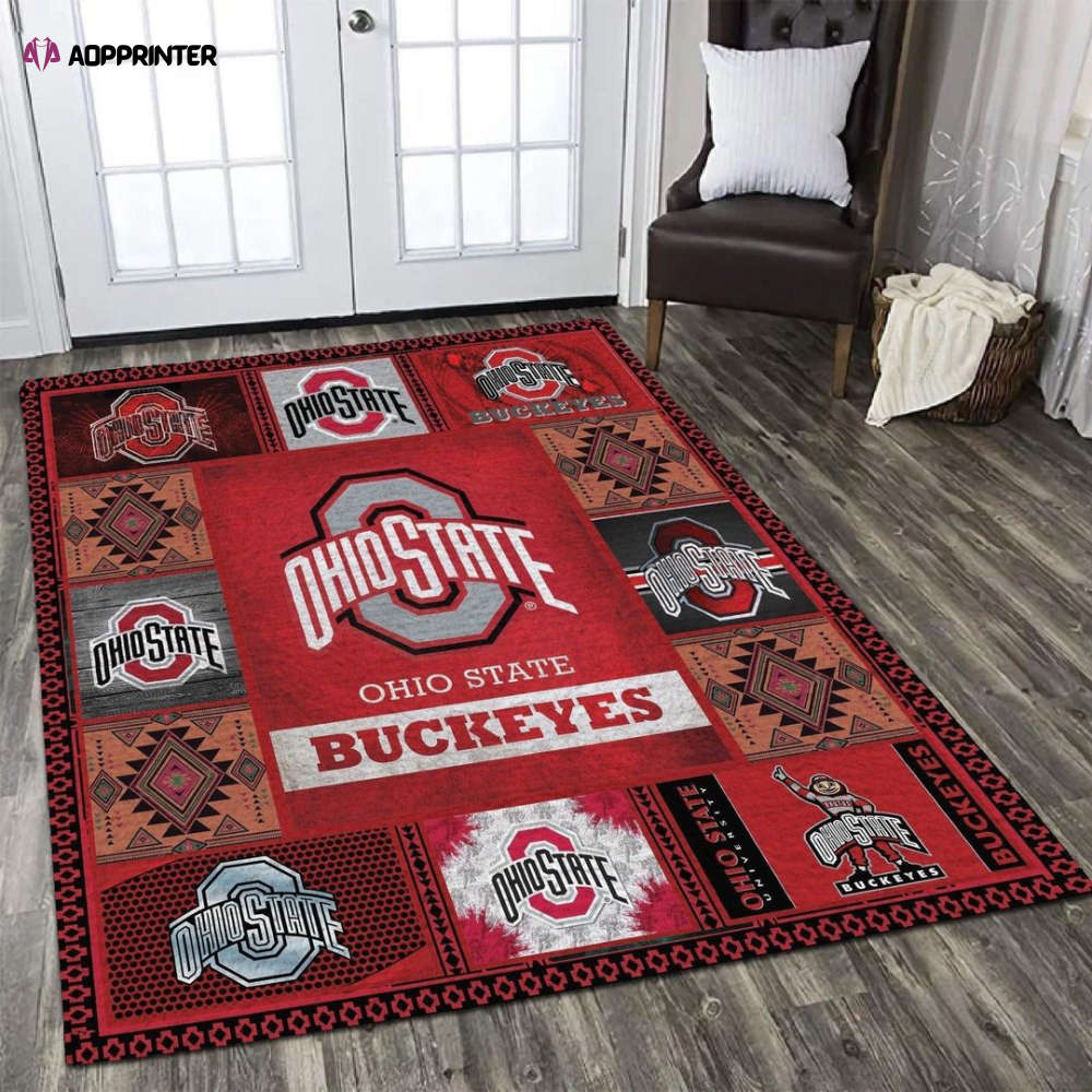 ohio state buckeyes rug living room floor decor fan gifts 6