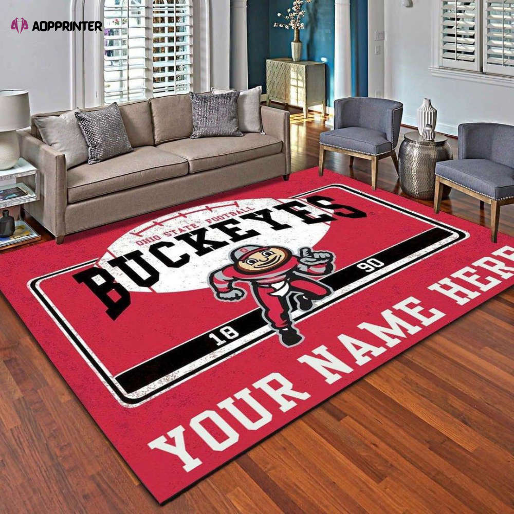 ohio state buckeyes rug living room floor decor fan gifts 9