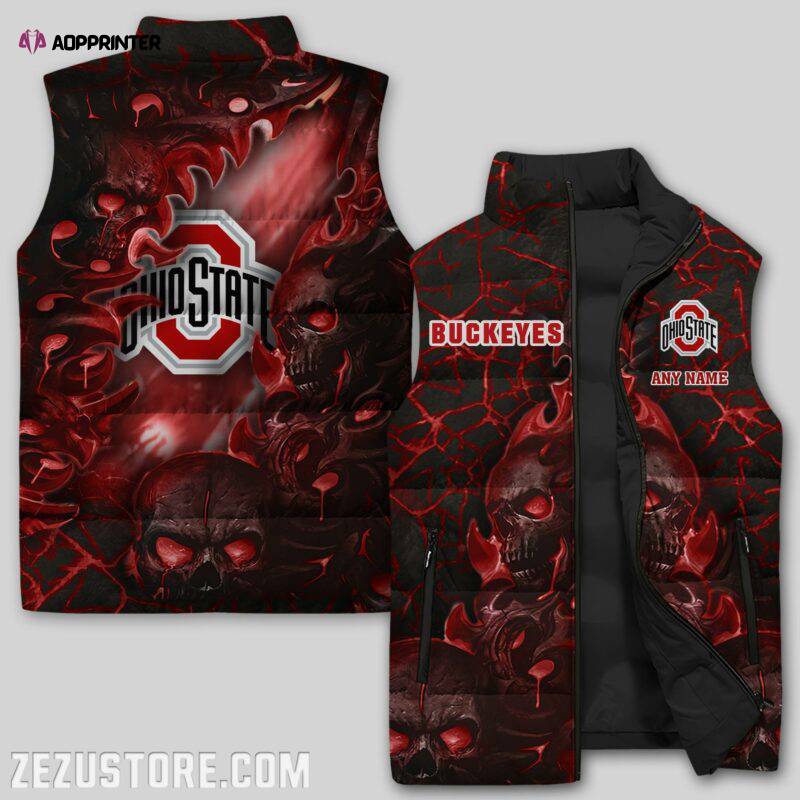 ohio state buckeyes sleeveless puffer jacket custom for fans spj1833