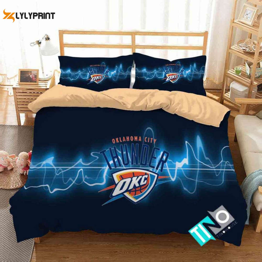 oklahoma city thunder basketball duvet cover bedding set bd636