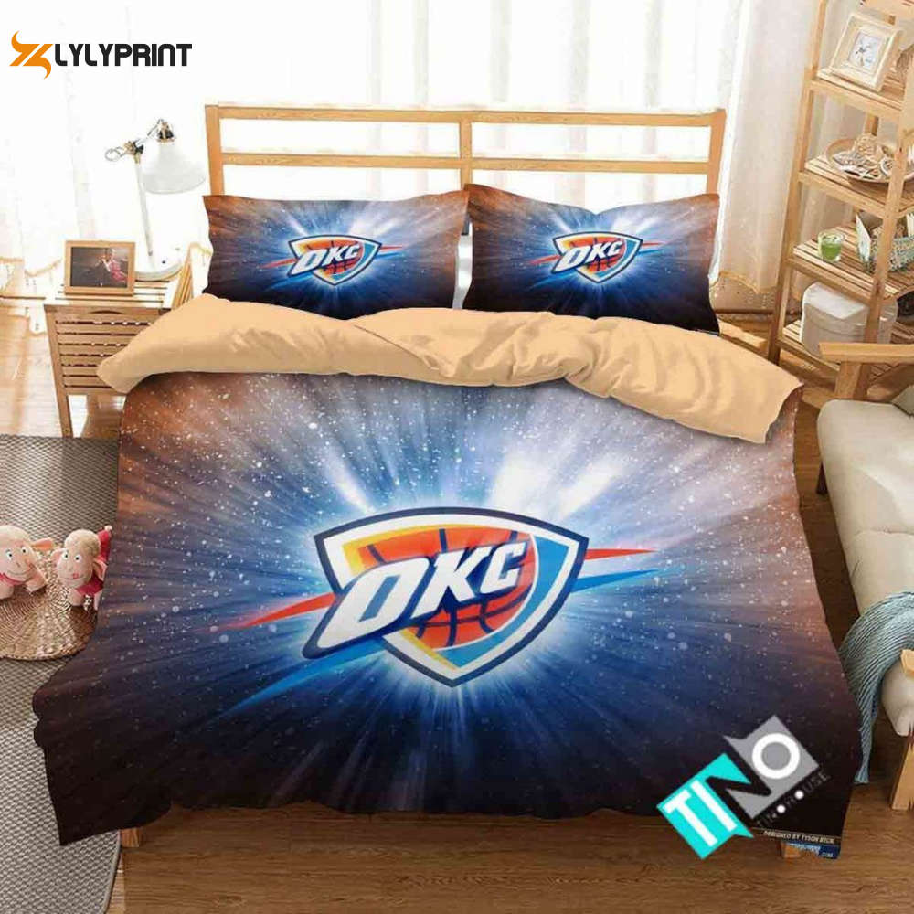 oklahoma city thunder duvet cover bedding set bd634