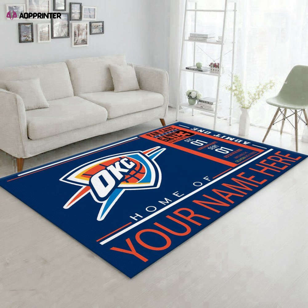 oklahoma city thunder rug living room floor decor fan gifts 3