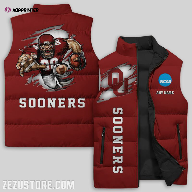 oklahoma sooners sleeveless puffer jacket custom for fans gifts 1