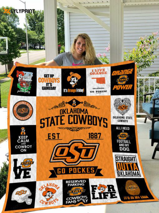 oklahoma state cowboys quilt blanket 2i