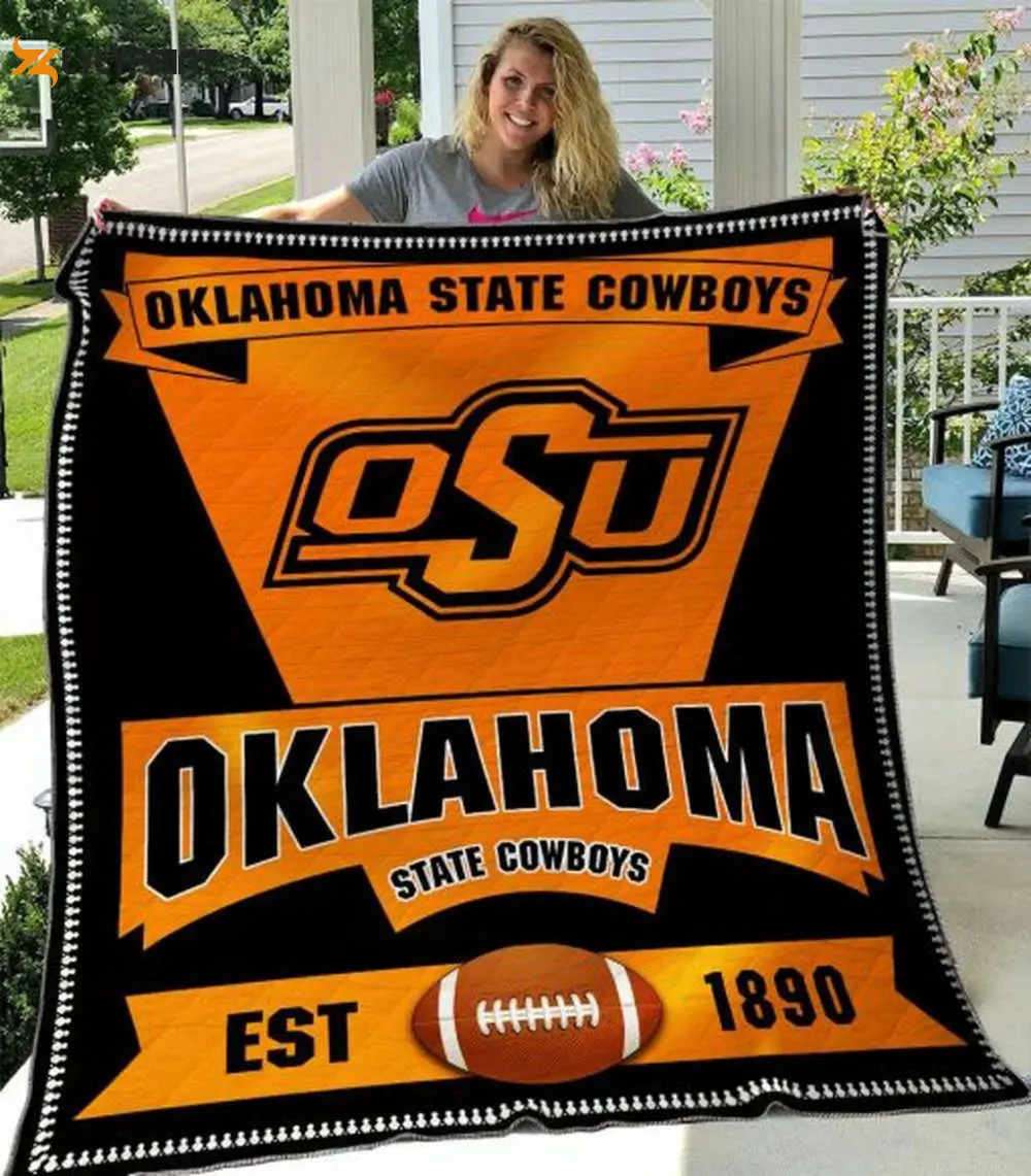 oklahoma state cowboys quilt blanket for fans home decor gift 3