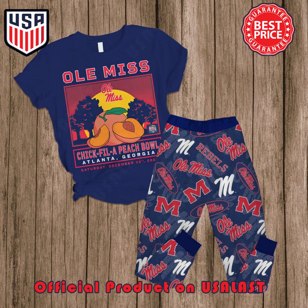 ole miss rebels chick fil a peach bowl pajamas set 1 HH2xe