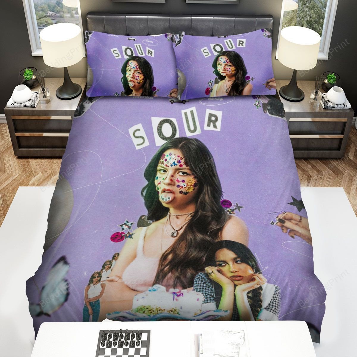 olivia rodrigo sour album digital art bed sheets duvet cover bedding sets hezuw