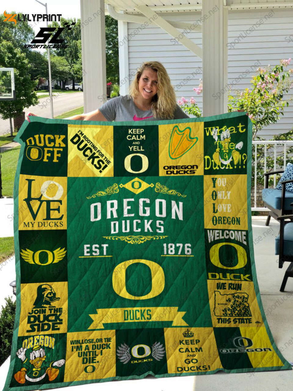 oregon ducks 2 quilt blanket for fans home decor gift 2 3