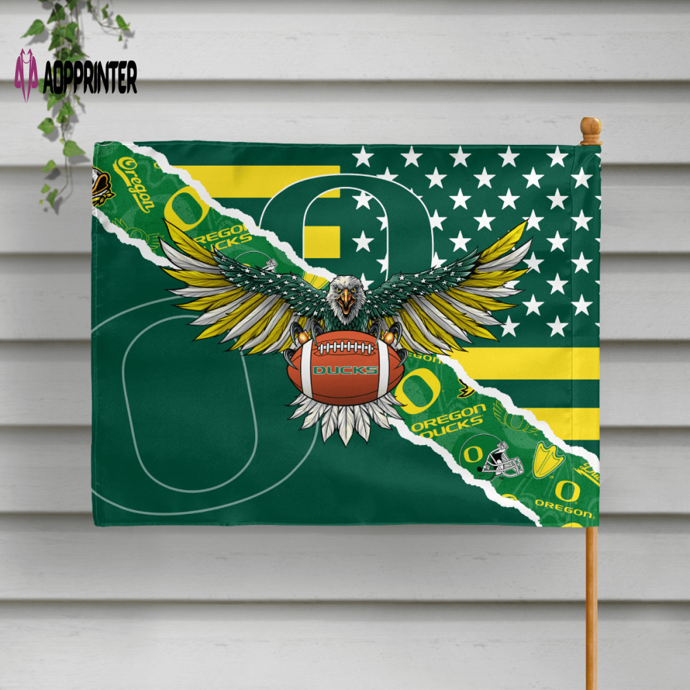 oregon ducks american landscape house flag 1