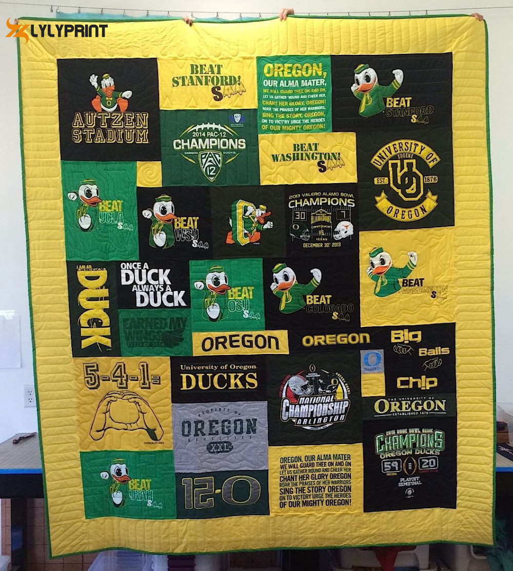 oregon ducks version 3d customized quilt blanket