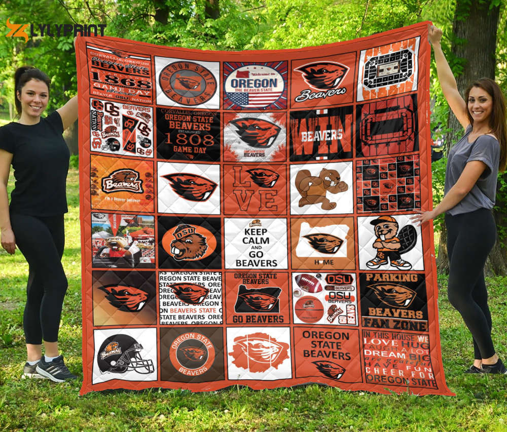 oregon state beavers 3 quilt blanket for fans home decor gift 2 1