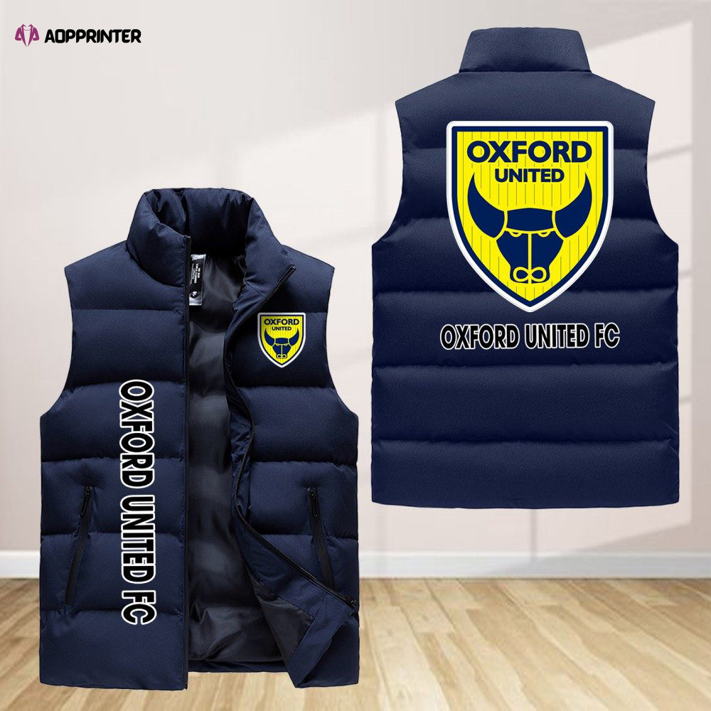 oxford united f c sleeveless puffer jacket custom for fans gifts