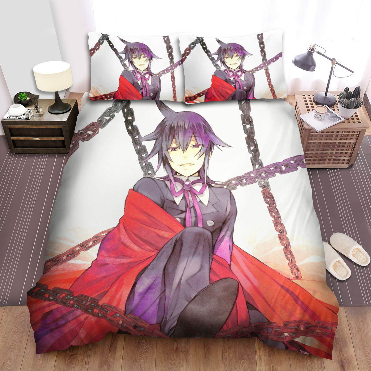 pandora hearts chains red scarf anime manga bed sheets spread comforter duvet cover bedding sets hirvx