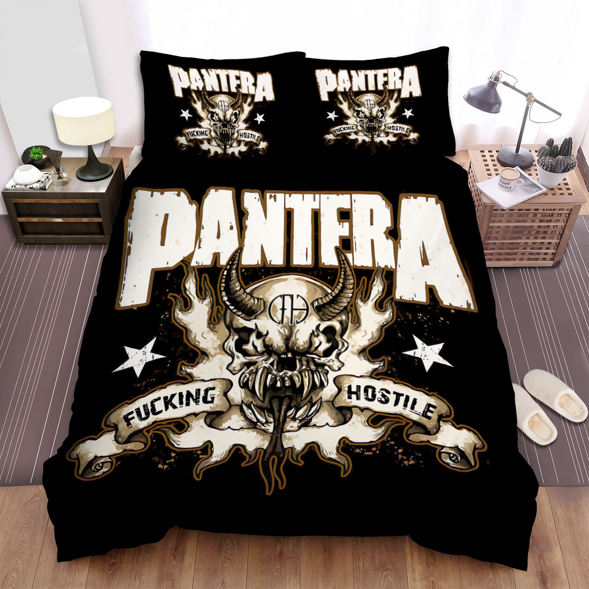 pantera hostile devil skull duvet cover bedroom sets comfortable bedding sets fzbxw