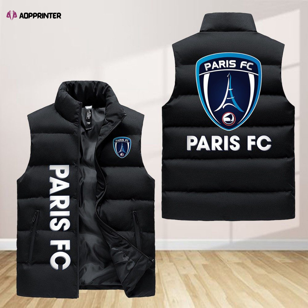 paris fc sleeveless puffer jacket custom for fans gifts