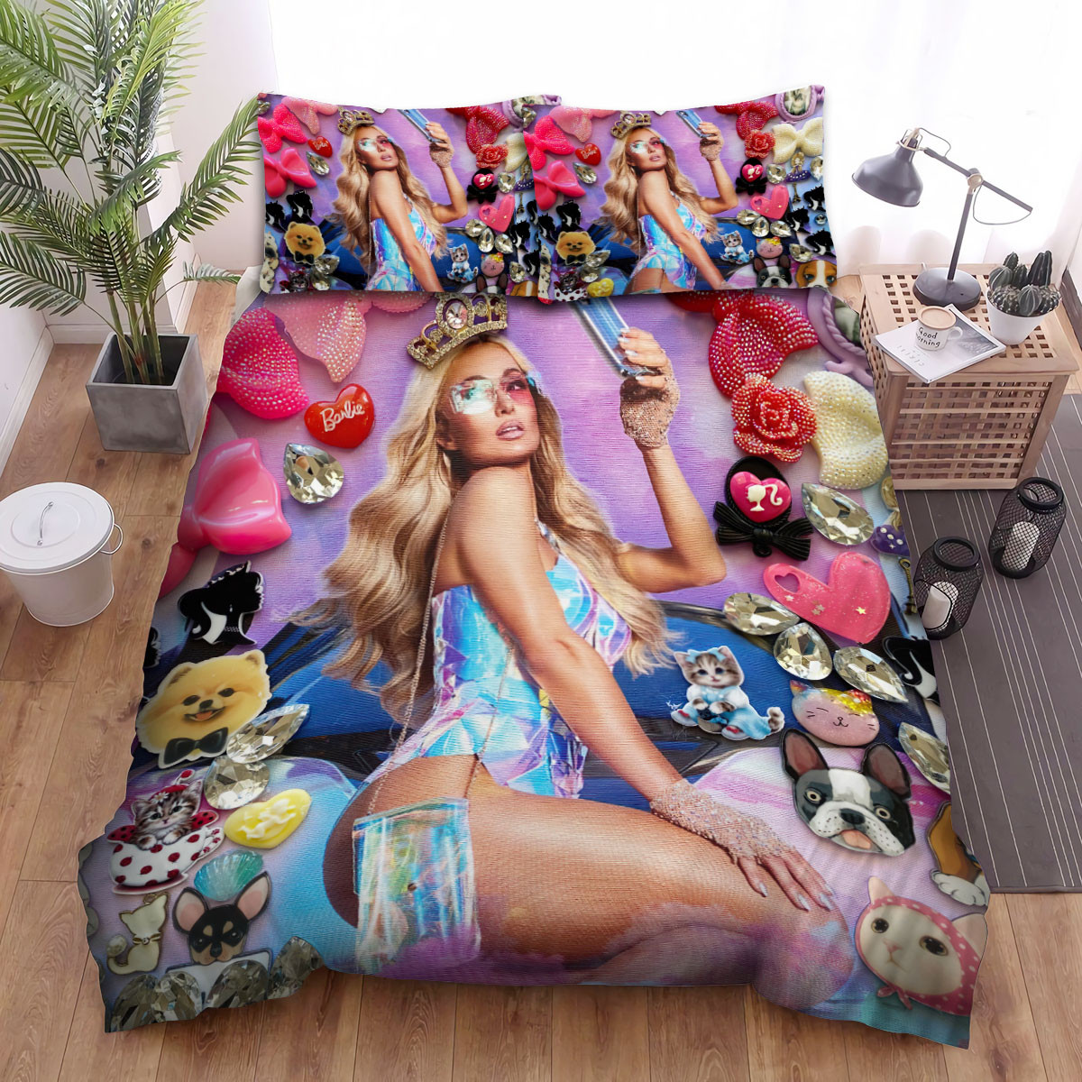 paris hilton barbie art bed sheets spread comforter duvet cover bedding sets yabvc